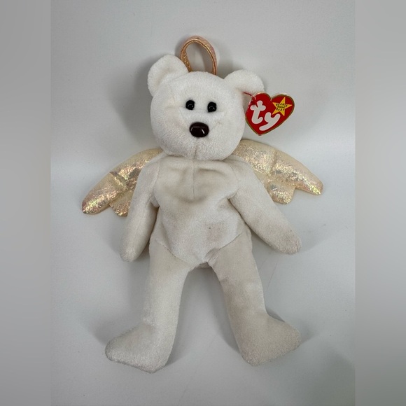 Ty Beanie Bear White Angel - Picture 1 of 2